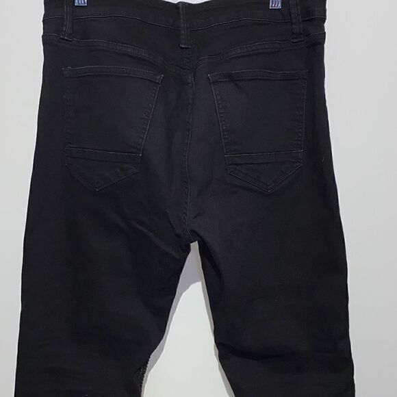 Fire & Rain Women's Ribbed Knee Distressed Skinny Denim Jeans Black Size 34 - Picture 6 of 9